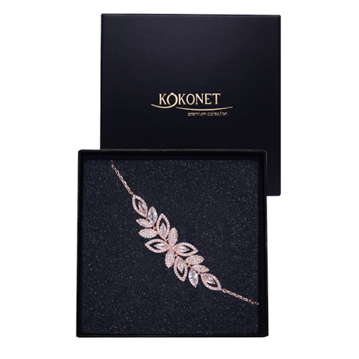 Bransoletka ślubna Różowe złoto prezent DELIKATNA dla Panny Młodej