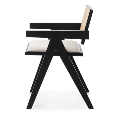 Krzesło z podłokietnikami, miękkie siedzisko, KIEMER - III czarne