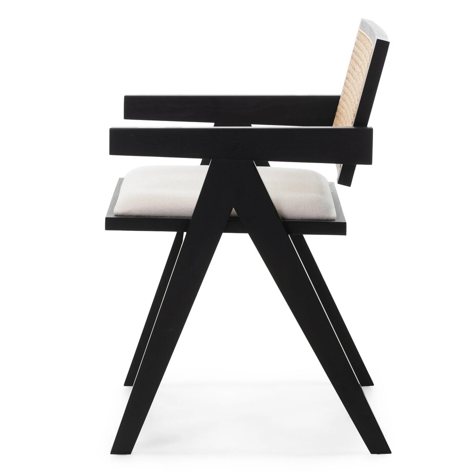 Krzesło z podłokietnikami, miękkie siedzisko, KIEMER - III czarne