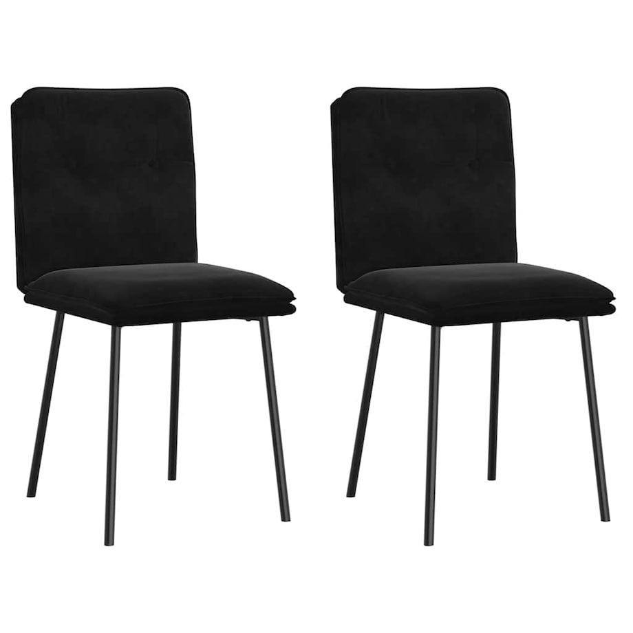 vidaXL Krzesła stołowe, 2 szt., czarne, obite aksamitem