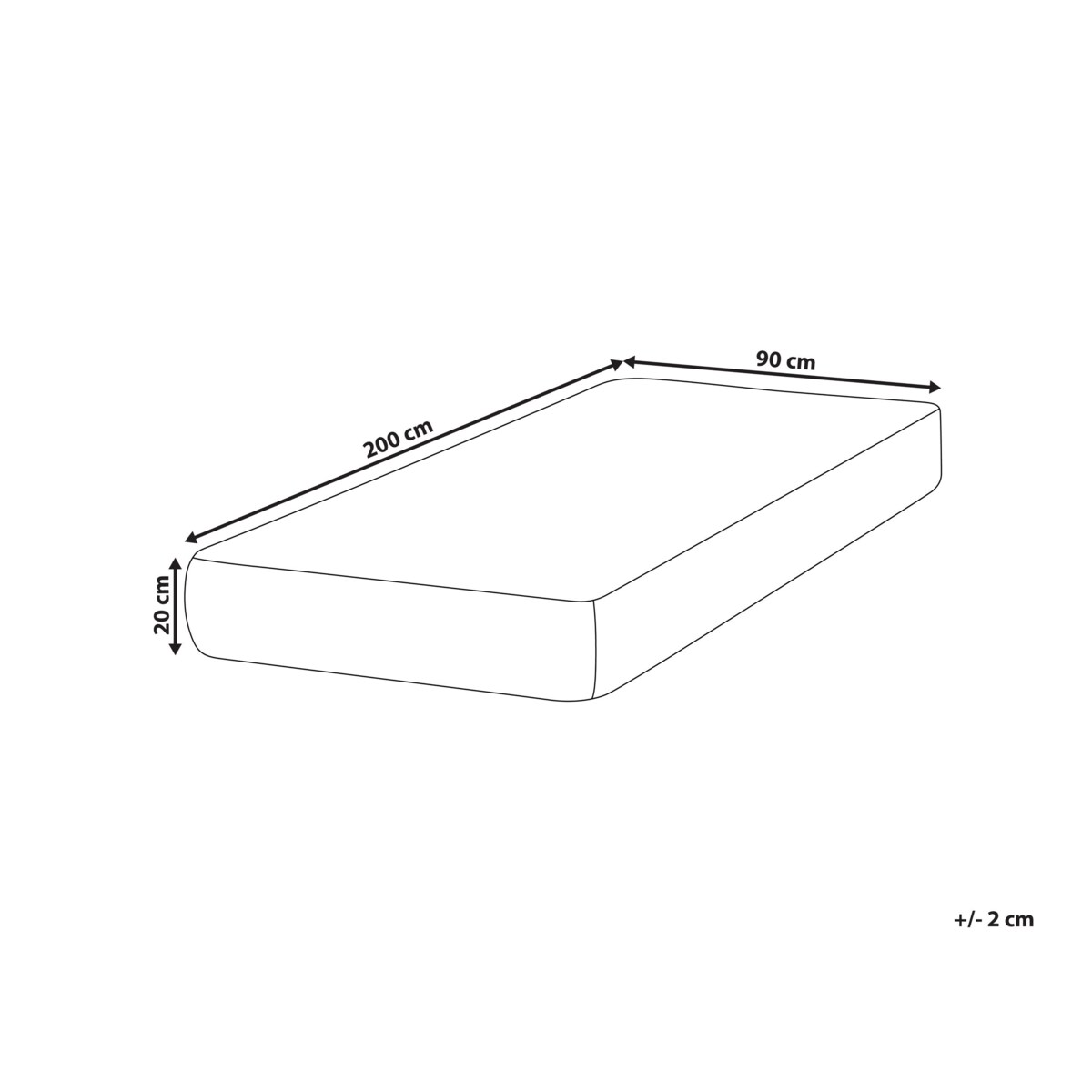 Materac memory foam zdejmowany pokrowiec 90 x 200 cm twardy FANCY