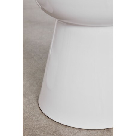 Stolik pomocniczy okrągły Ø35 cm z dolomitu Kaly, biały glossy