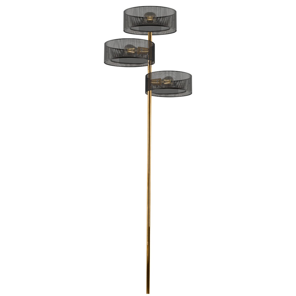 Ażurowa LAMPA podłogowa DRS8006/3F TR NET MDECO ażurowa stojąca do salonu złota czarna