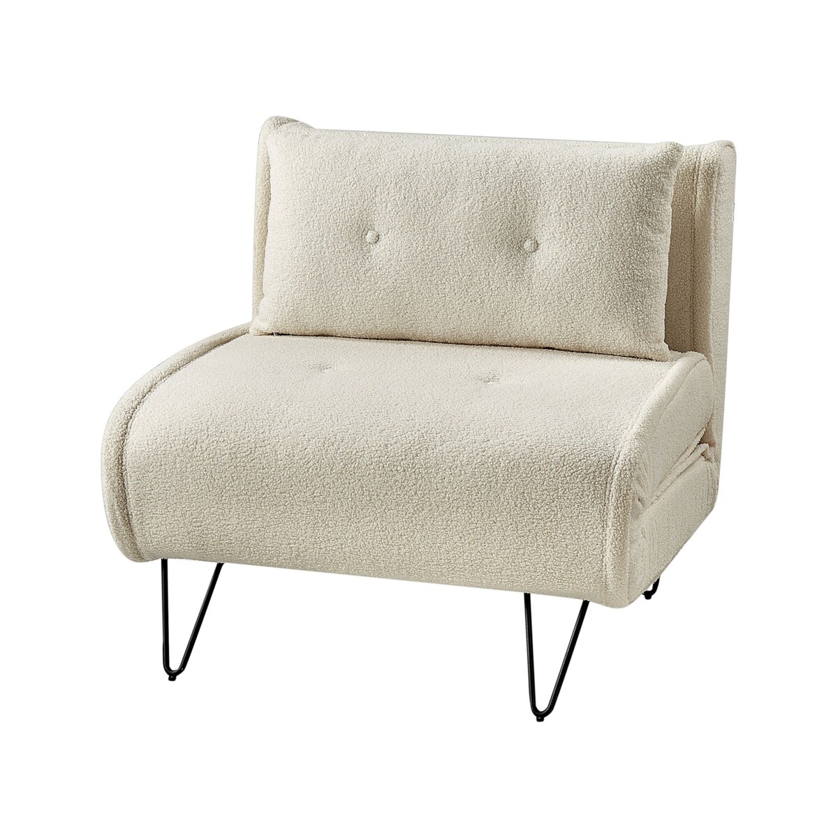 Sofa rozkładana jednoosobowa VESTFOLD Boucle Złamana biel