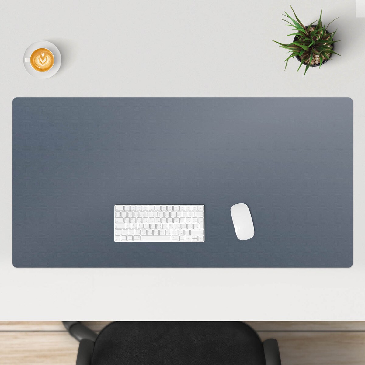 Szara mata na biurko Kolor Ciemnoniebieski, 120x60 cm