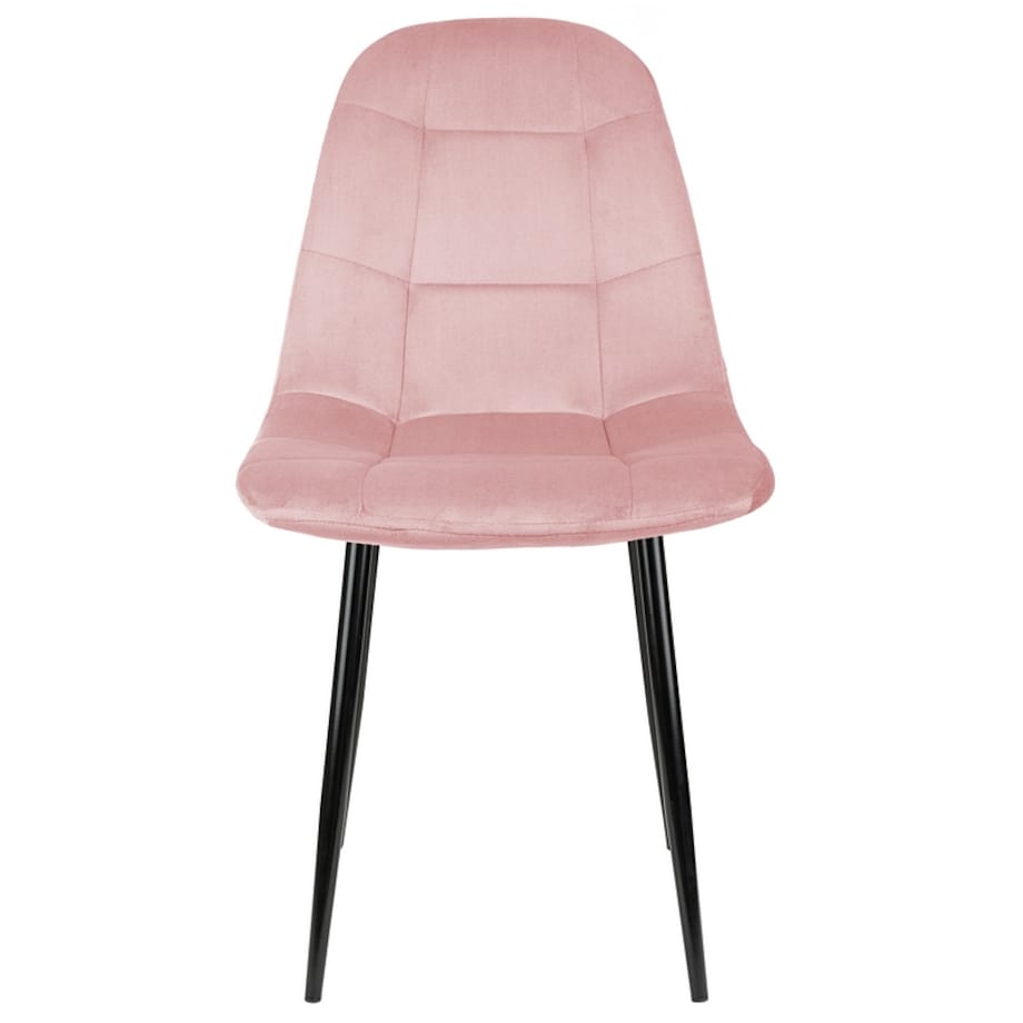Krzesło tapicerowane welurowe różowe nowoczesne do salonu