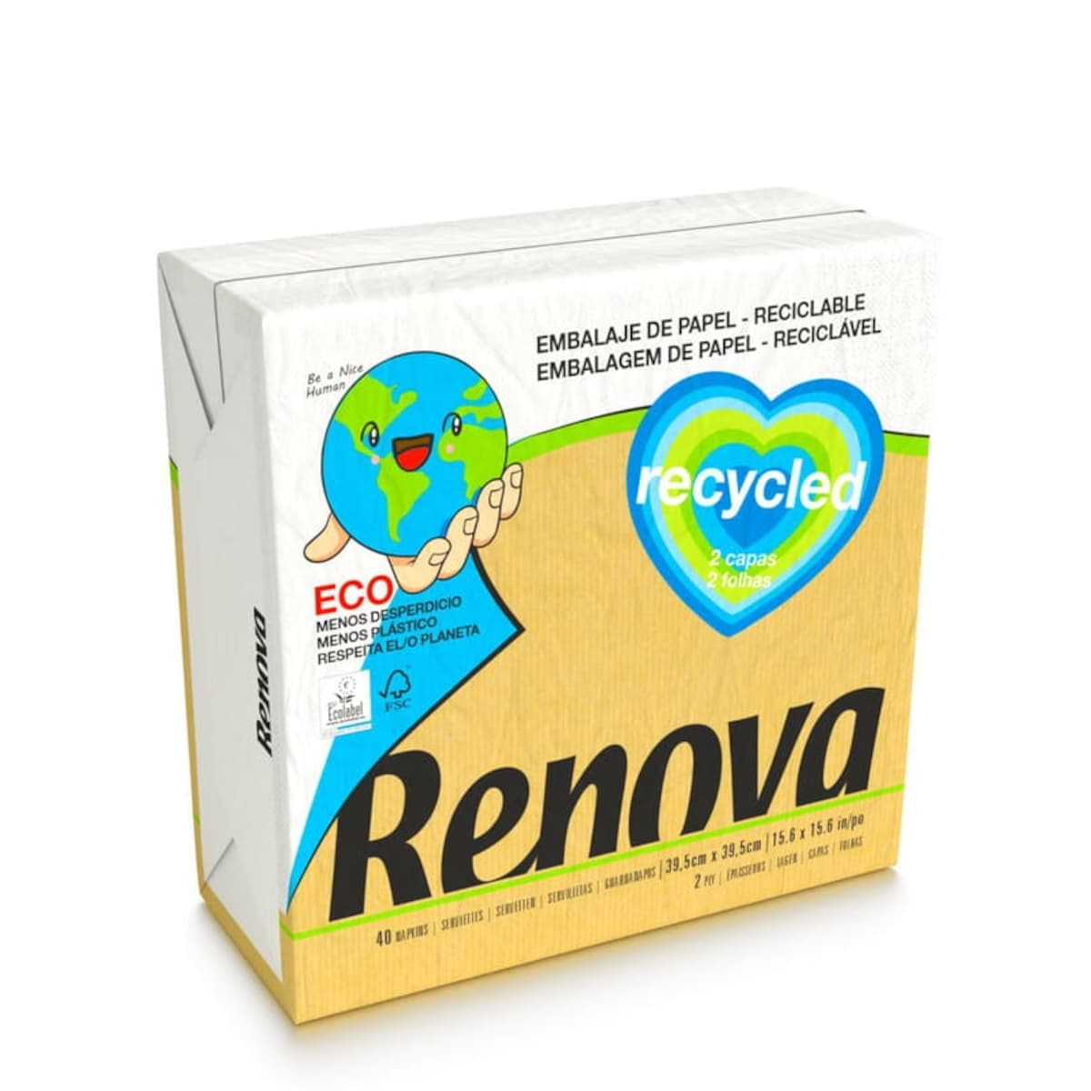 Serwetki Renova RECYCLED 39x39 40szt