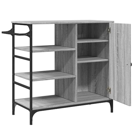 vidaXL Wózek kuchenny, szary dąb sonoma, 87,5x38,5x84,5 cm