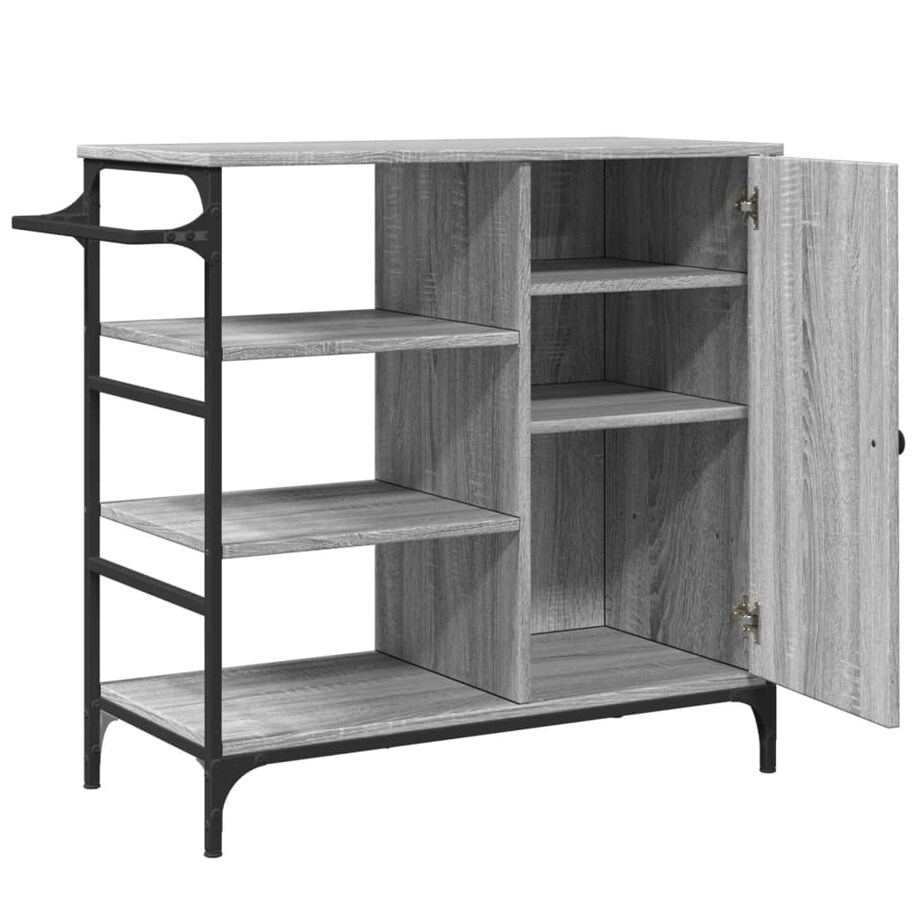 vidaXL Wózek kuchenny, szary dąb sonoma, 87,5x38,5x84,5 cm