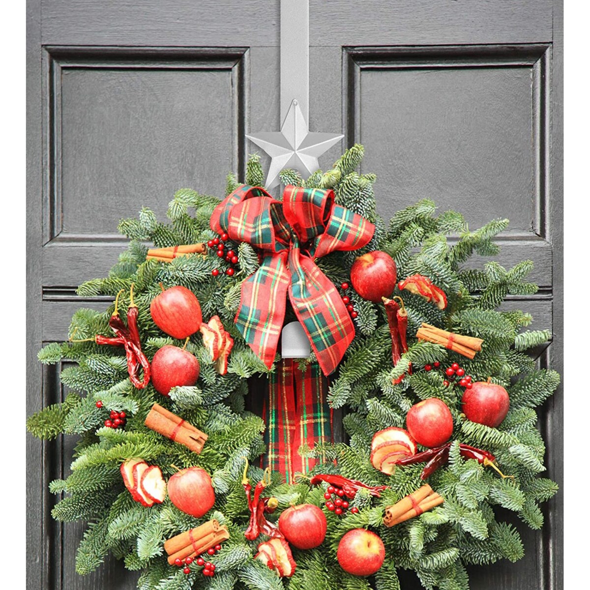 Świąteczny wieszak na drzwi gwiazda 37cm 301079