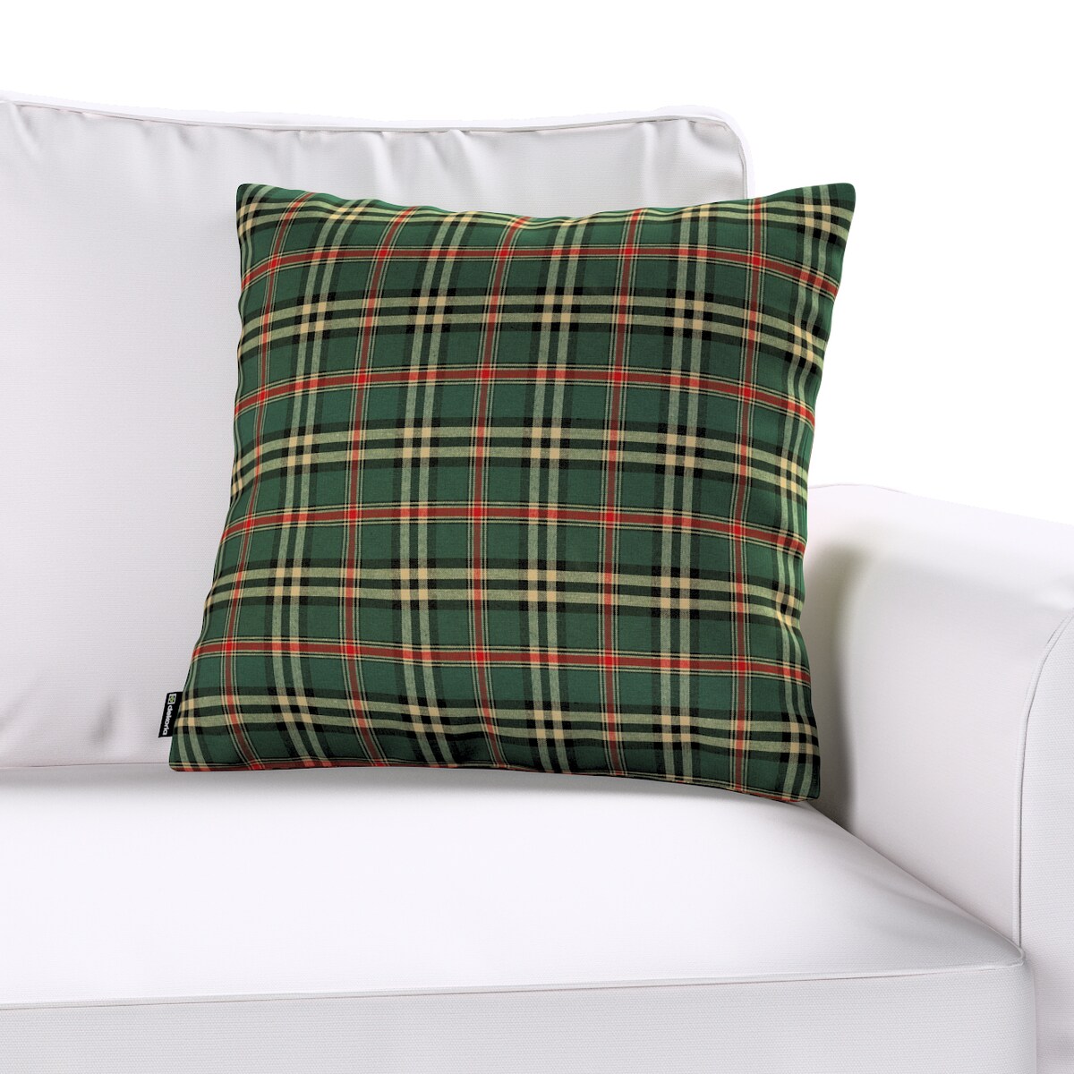 Poszewka Kinga na poduszkę 60x60 zielono-czerwona kratka