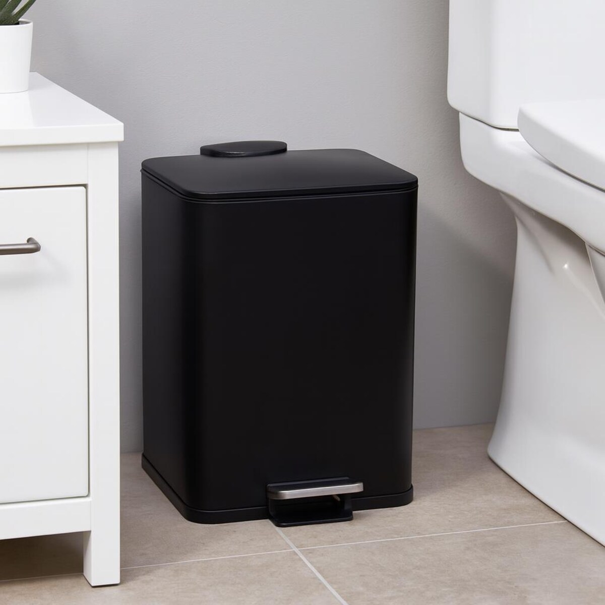 Metalowy kosz na śmieci DELTA, czarny, 20 l