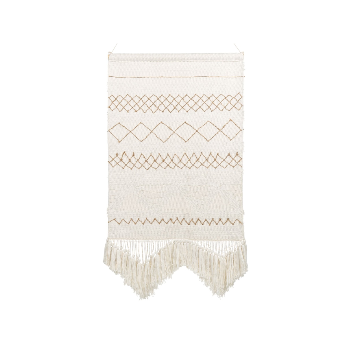 Dekoracja ścienna z frędzlami beżowa BAZDAN