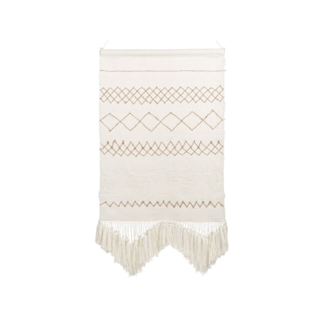 Dekoracja ścienna z frędzlami beżowa BAZDAN