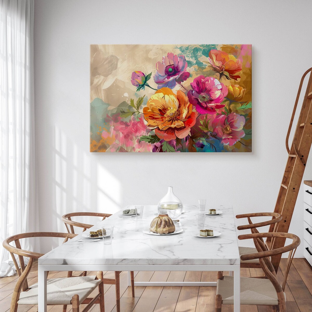 Obraz Na Płótnie Do Jadalni Akwarelowe Polne Kwiaty Natura Rośliny 120x80cm