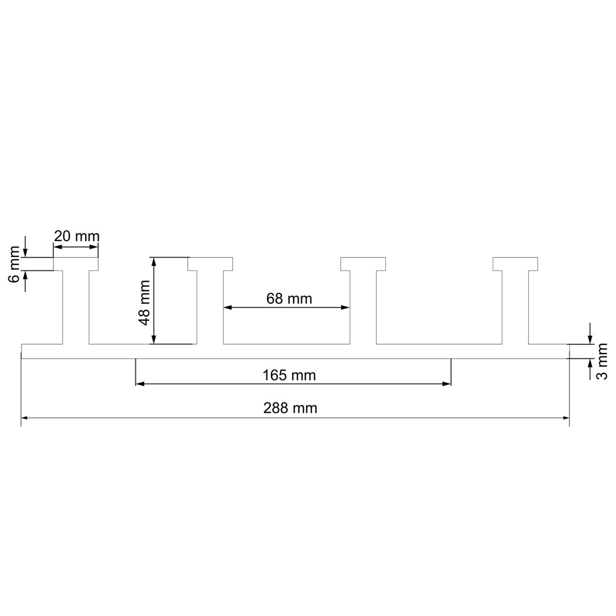 Wieszak ścienny czarny do łazienki kuchni przedpokoju haczyki