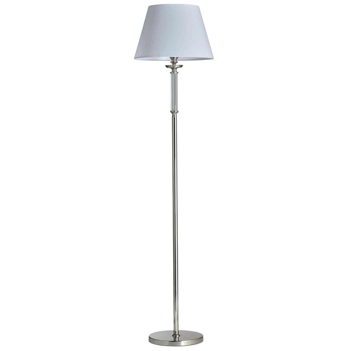 Stojąca lampa klasyczna Siena f01322ni-wh Cosmolight metal tkanina nikiel