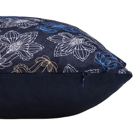 Poszewka dekoracyjna 43x43 granatowa w kwiaty