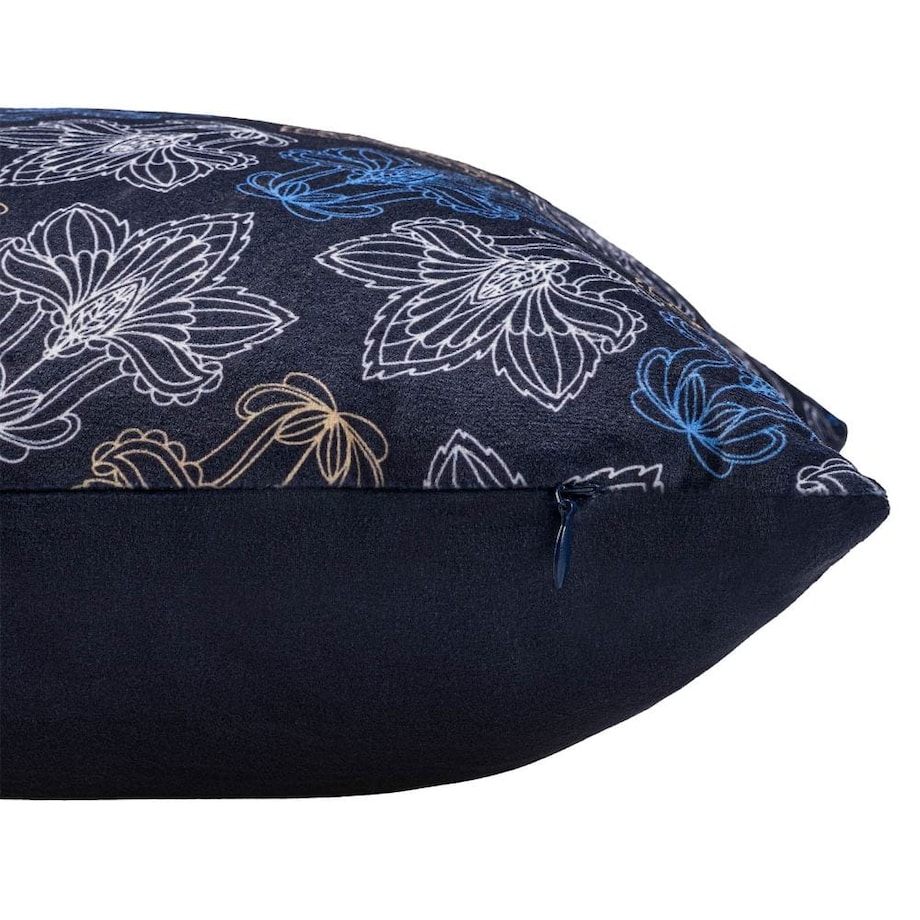 Poszewka dekoracyjna 43x43 granatowa w kwiaty