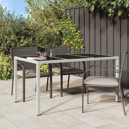 vidaXL Stół ogrodowy Biały 150x90x75 cm Polirattan