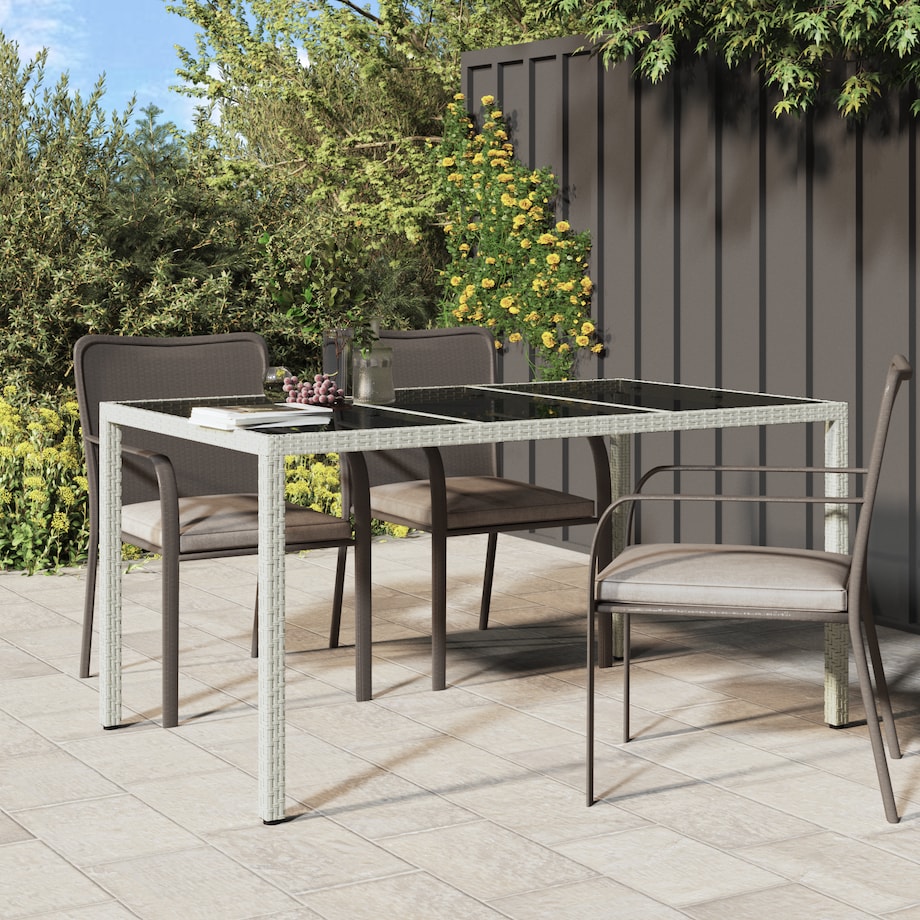 vidaXL Stół ogrodowy Biały 150x90x75 cm Polirattan