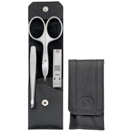 Zestaw podróżny Zwilling Twinox – czarne, skórzane etui, 3 elementy - Czarny