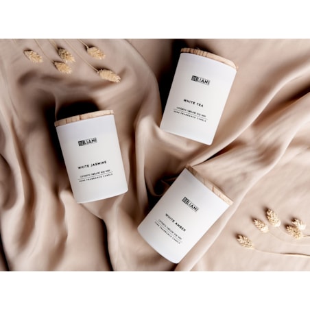 3 świece zapachowe sojowe biały bursztyn/ biała herbata/ biały jaśmin SIMPLICITY