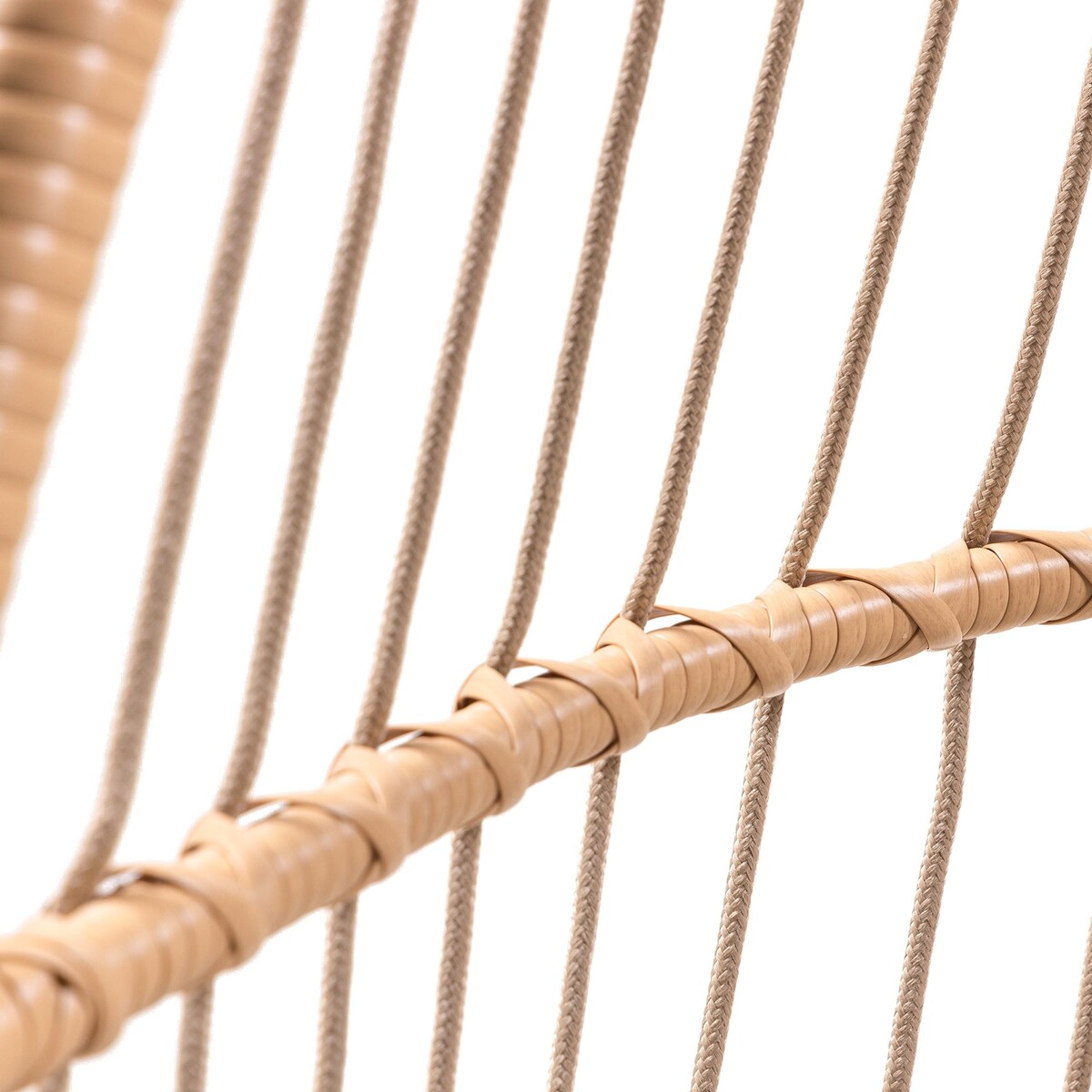 Fotel wiszący kokon, technorattanowy, kremowy, podwójny Hasi