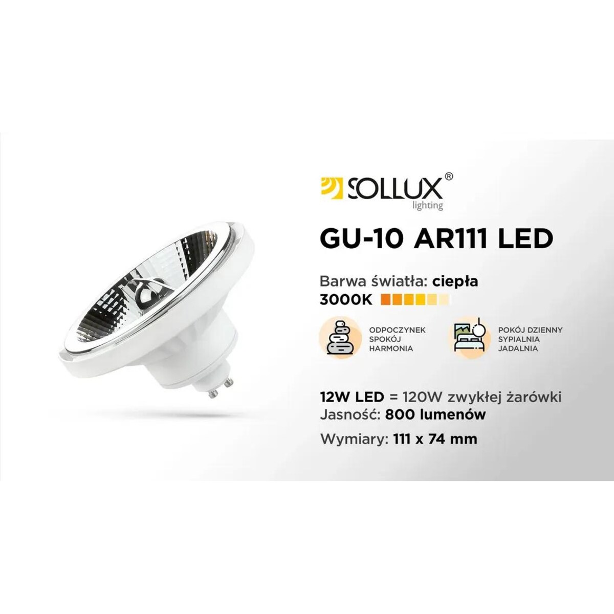 Żarówka LED GU10 3000K 12W 800lm