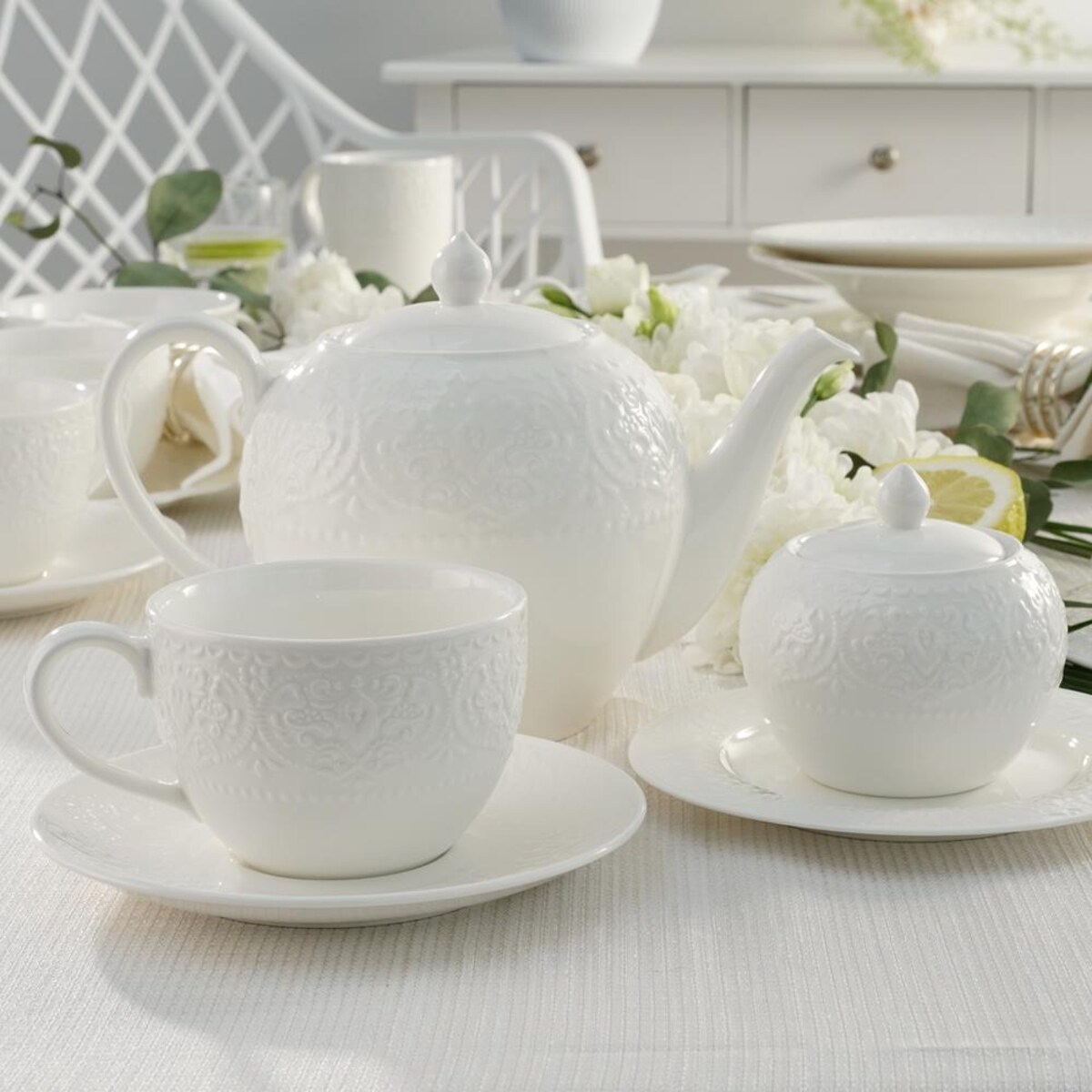 VILLA ITALIA Serwis kawowy na 6 osób porcelanowy 21 elementów GLORIETTA