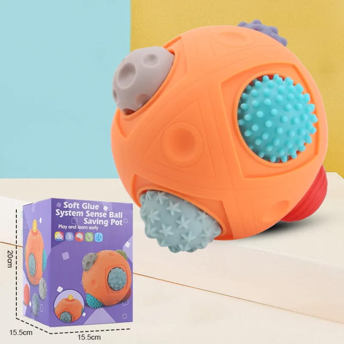 Kula sensoryczna z piłeczkami - miękkie klocki