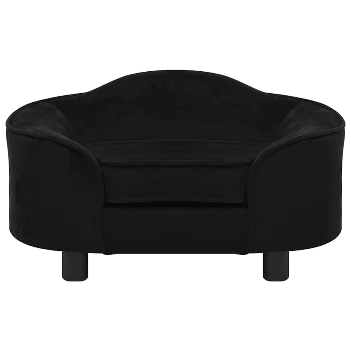 vidaXL Sofa dla psa, czarna, 67x47x36 cm, pluszowa