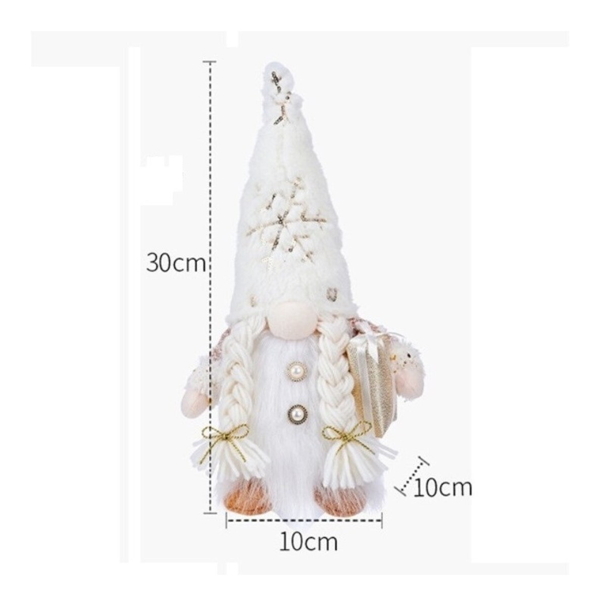 KRASNAL świąteczny świecący na baterie 30 cm Złoty Z PLUSZU KSN02Z