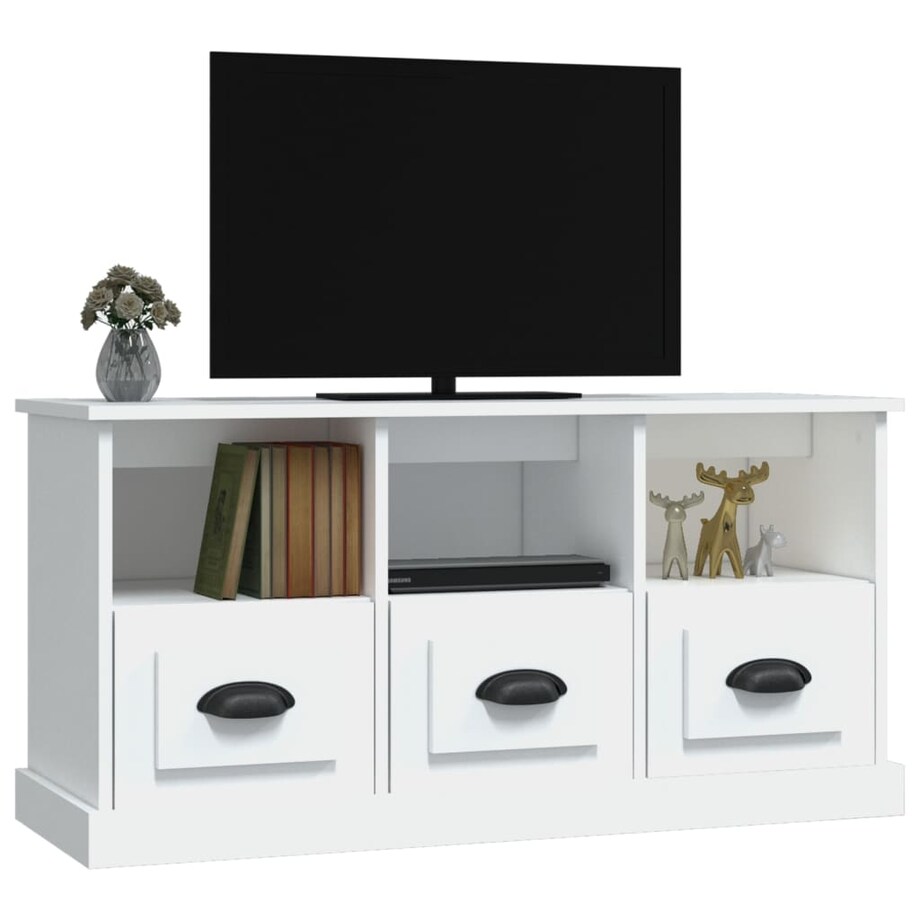 vidaXL Szafka pod TV, biała, 100x35x50 cm, materiał drewnopochodny