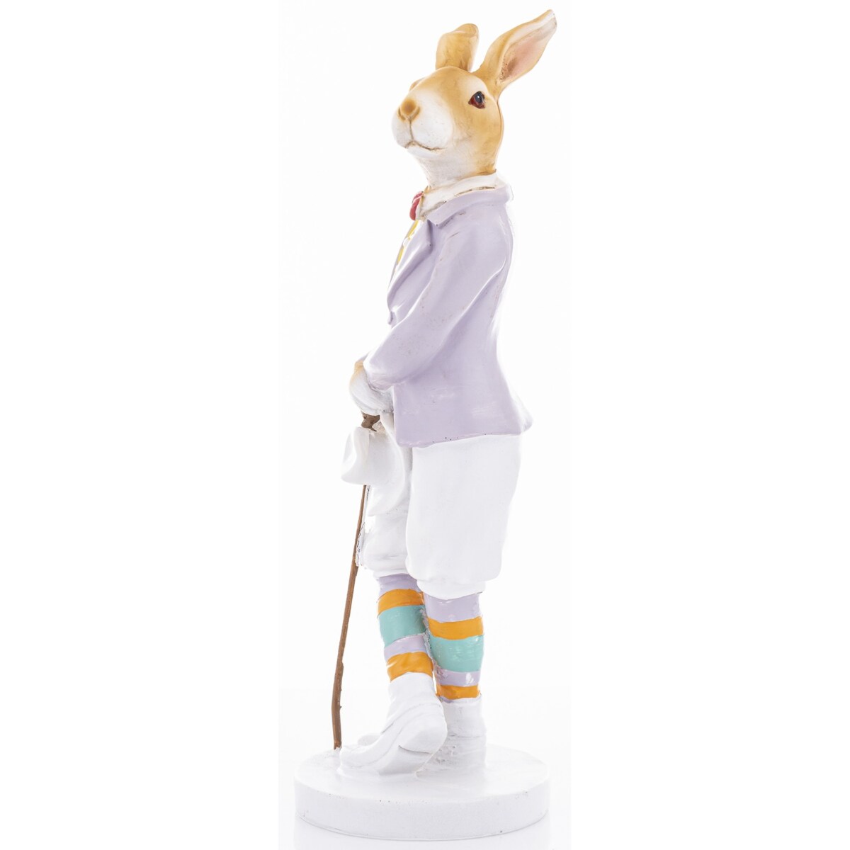 Dekoracja - króliczek z bukietem wiosennych kwiatów 20,5x10,5x9,5 cm