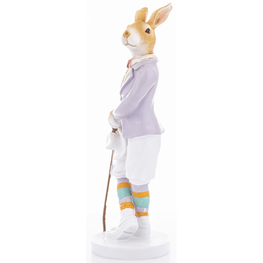 Dekoracja - króliczek z bukietem wiosennych kwiatów 20,5x10,5x9,5 cm