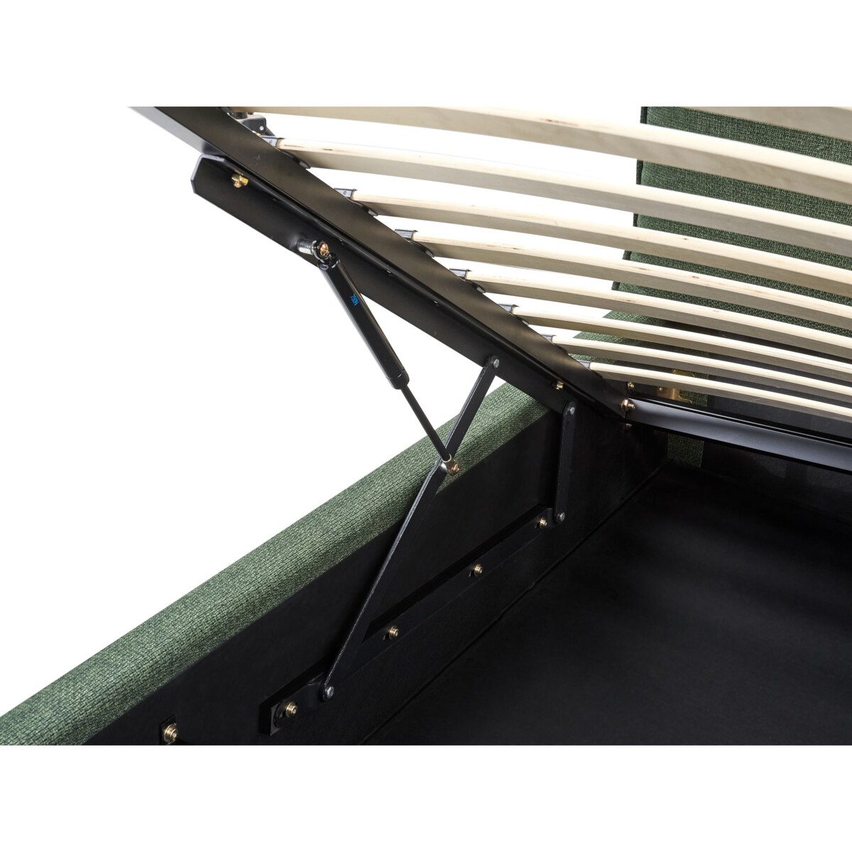 Łóżko z pojemnikiem BAJONNA 180 x 200 cm Ciemnozielony