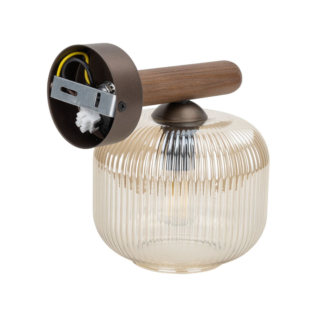 Kinkiet ścienny TK Lighting SALVIA BROWN 11067 brązowy, E14, metal/drewno/szkło, 1-punktowy