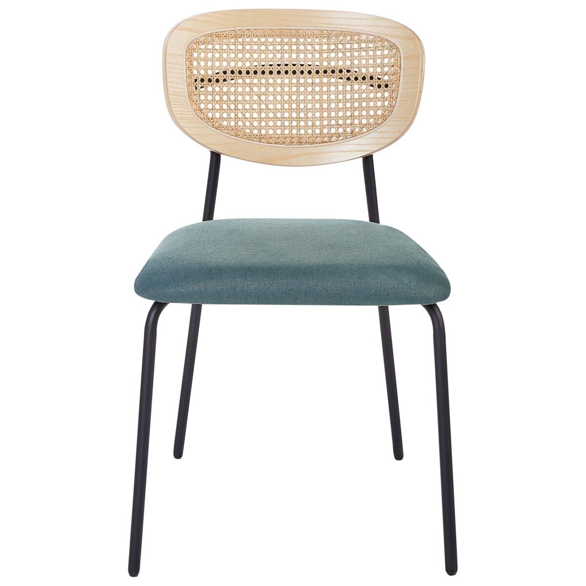 Krzesło do jadalni Zestaw 2 Tkanina Lazurowy MAYETTA