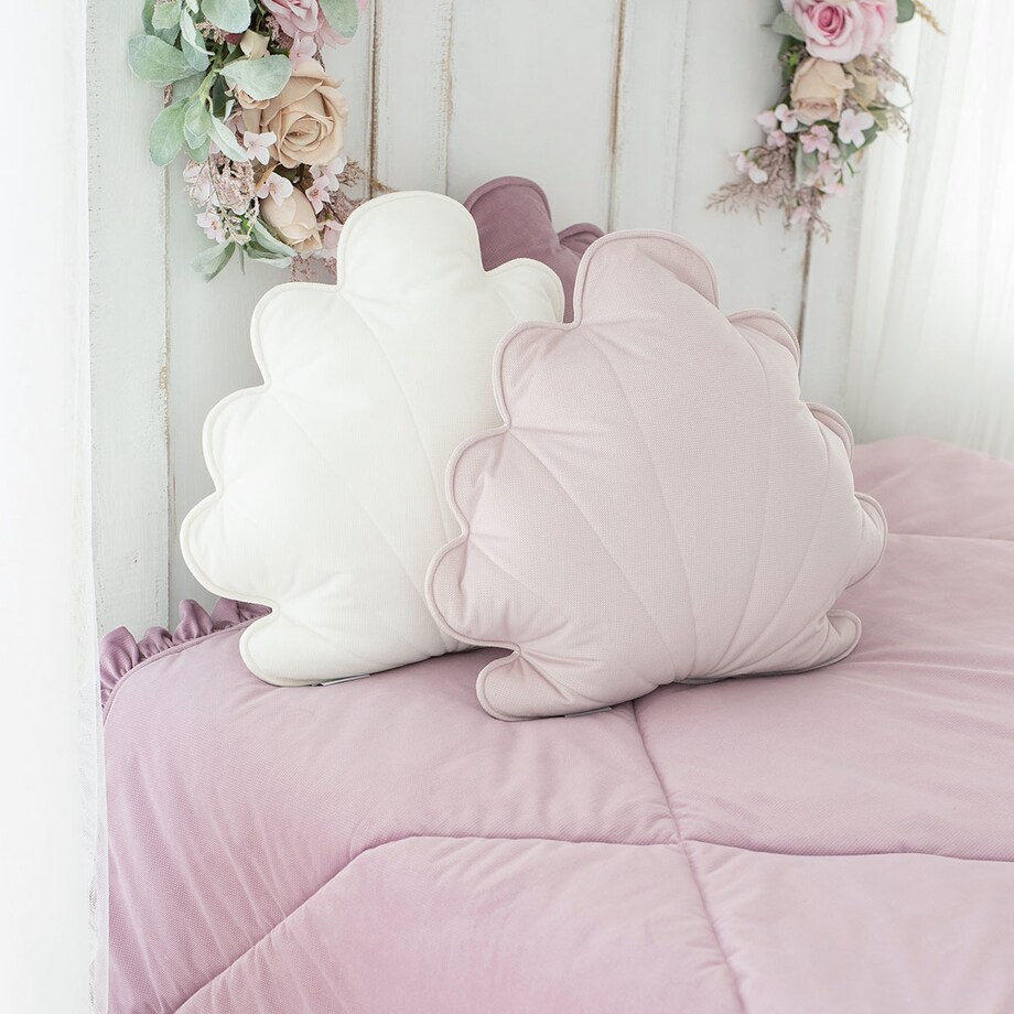 Poduszka Muszelka biała, Velvet Shell White