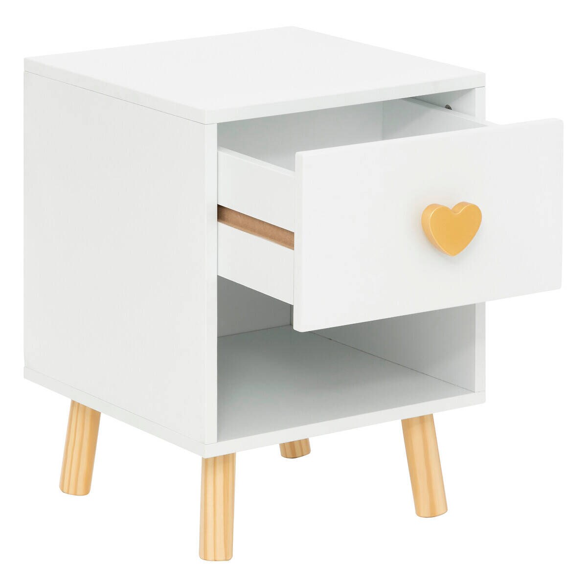 Szafka nocna dla dzieci z serduszkiem AMOUR, 30 x 30 x 40 cm