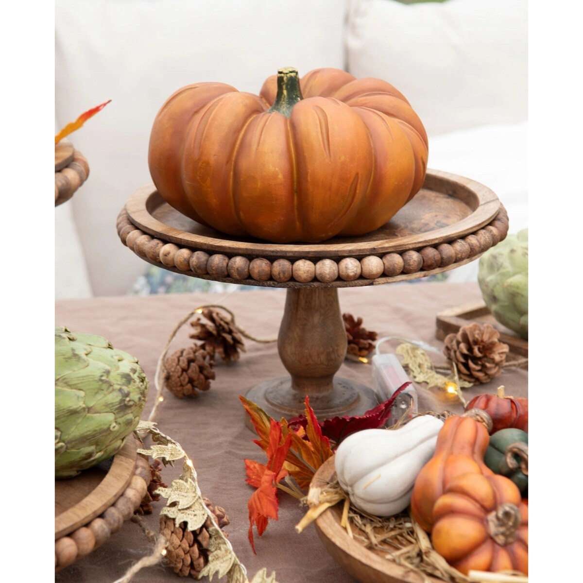 PATERA NA OWOCE WARZYWA BABECZKI CIASTO DREWNIANA MANGO BOHO DO DOMU 30cm