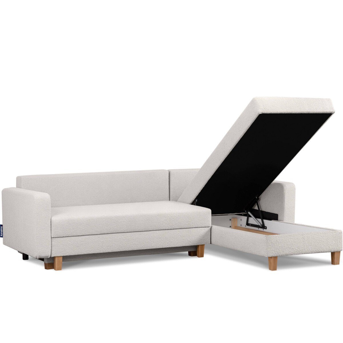 KONSIMO ERISO Narożnik biały owca, składany, prawy/lewy