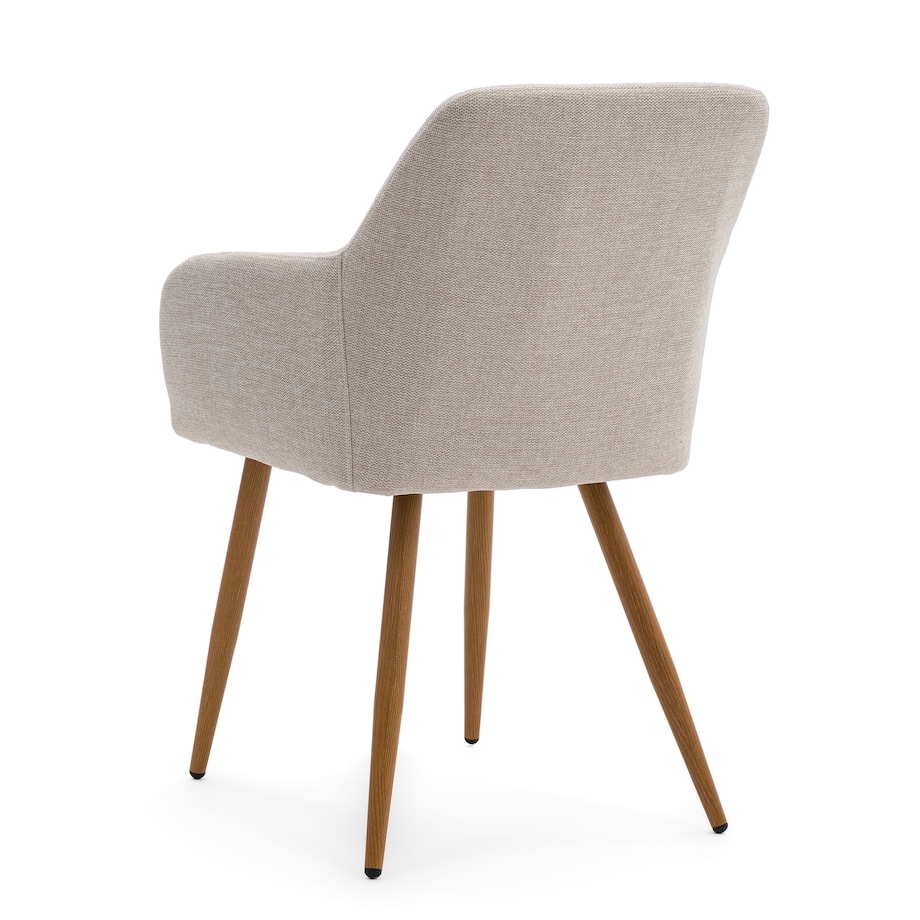 Krzesło tapicerowane skandynawskie beżowe SCANDI metalowe nogi w kolorze drewna