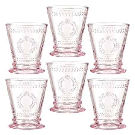 VILLA ITALIA Zestaw szklanek różowych 240 ml 6 sztuk MERIDA