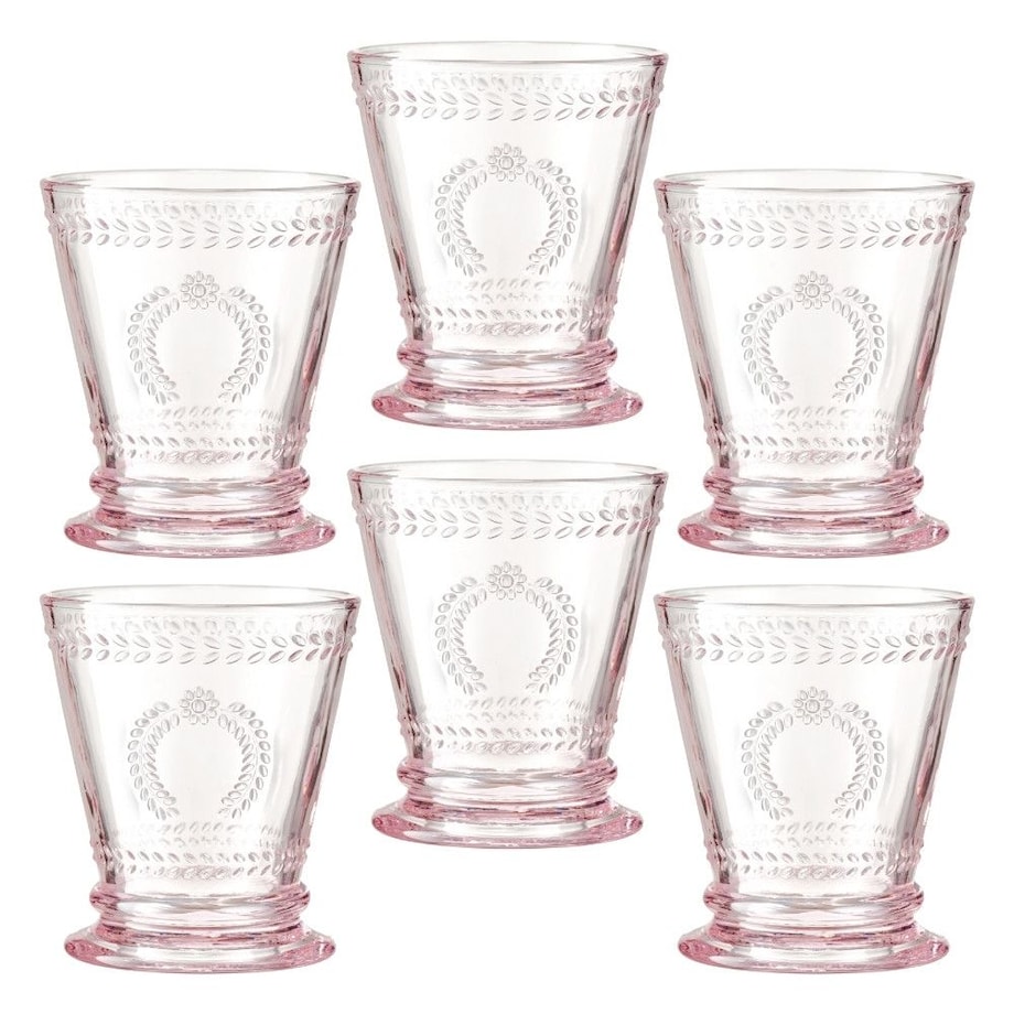 VILLA ITALIA Zestaw szklanek różowych 240 ml 6 sztuk MERIDA