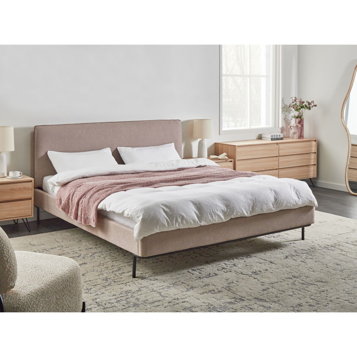 Łóżko CORIO 180 x 200 cm Beżowoszary