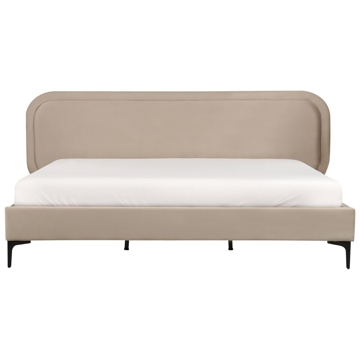 Łóżko Welur SUZETTE 180 x 200 cm Beżowy