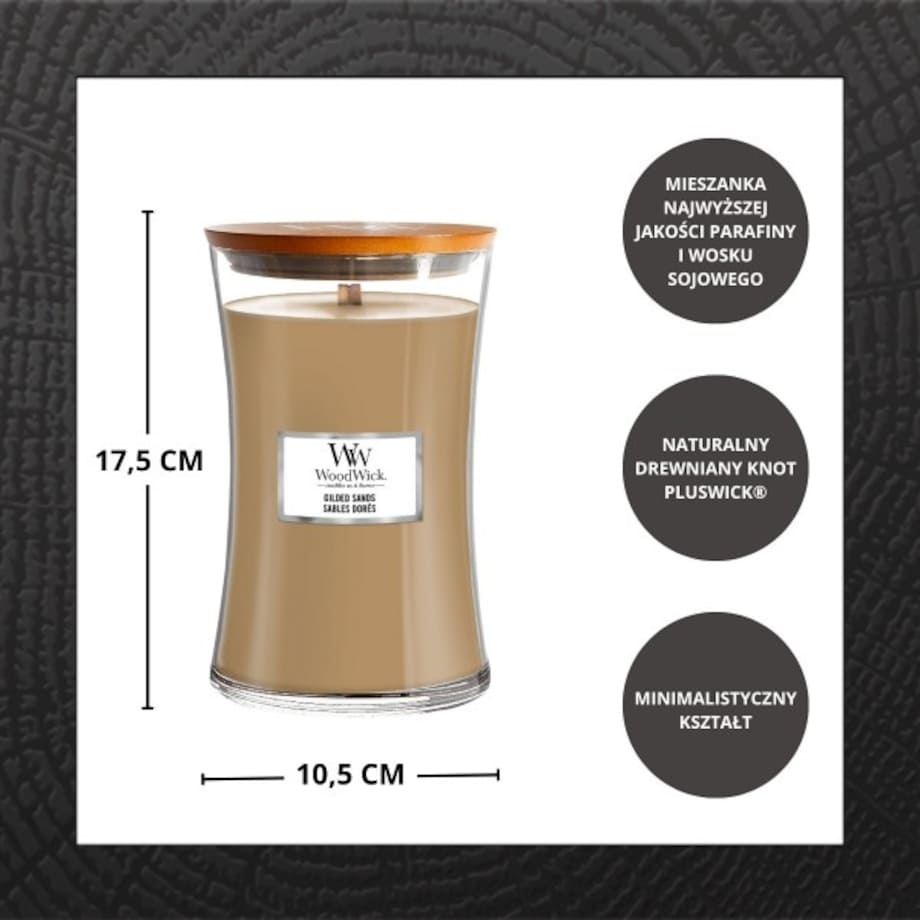 WoodWick świeca duża GILDED SANDS