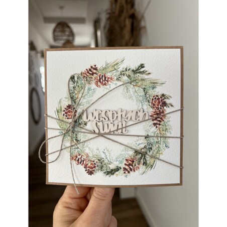 Kartka świąteczna ręcznie robiona na Boże Narodzenie Wesołych Świąt